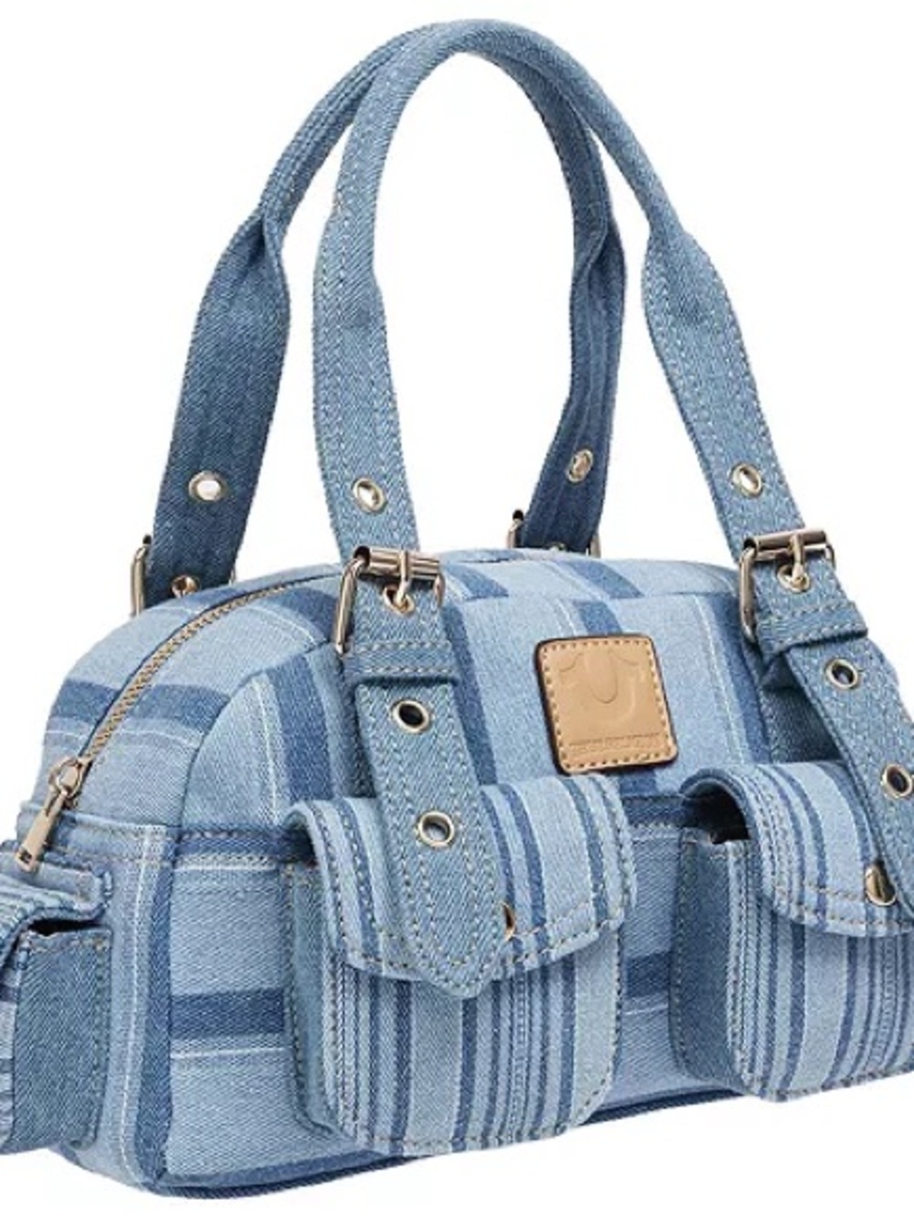 True Religion Multi Stripe Soft Satchel Handbag - Picture 2 of 7